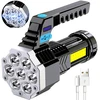 Bez Marki Daugiafunkcis taktinis žibintuvėlis su rankena įkraunamas 7x LED + COB