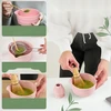 Bez Marki DO MATCHA RINKINYS 5 VIENETŲ ROŽINĖS JAPANIŠKOS KERAMIKOS BAMBUKO DOVANA