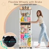 Bez Marki DREWNIANY REGAŁ NA ZABAWKI 132CM KÓŁKA HAMULEC 360° POJEMNY