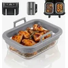 Bez Marki FORMA SZKLANA 20X15CM NACZYNIE PIECZENIA AIRFRYER UCHWYTY SILIKONOWE
