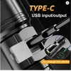 Bez Marki Galingas ZOOM USB C įkraunamas taktinis žibintuvėlis