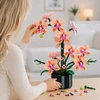 Bez Marki Gėlių orchidėja 3D iš statybinių blokų Orchidėja vazoje 866 vnt. „Pasidaryk pats“ dekoracija