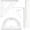 Bez Marki Geometrinis rinkinys: liniuotė 15 cm, kampainis, stačiamatis