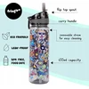 Bez Marki Gertuvė Vandeniui 650 ml Sandari su Šiaudeliu Vaikams Be BPA — gertuvė mokyklai, sportinė gertuvė, gėrimų talpykla, mokyklinės prekės, gertuvė su laikikliu, gertuvė moksleiviui, violetinė vaikiška gertuvė