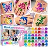 Bez Marki GLITTER TATTOO RINKINYS, PLAUNAMI GLITTER ŠABLONAI VAIKAMS