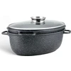 Bez Marki GOOSE keptuvė 3in1 GRILĖ Keptuvė MARMURINĖ keptuvė 38cm 11L 4036
