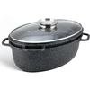 Bez Marki GOOSE keptuvė 3in1 GRILĖ Keptuvė MARMURINĖ keptuvė 38cm 11L 4036