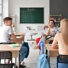Bez Marki Granatinė mokyklinė penalas-kosmetinė su rankena