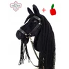 Bez Marki Hobby Horse Ikar didelis rinkinys (arklys ant lazdos) + juodos kamanos + vadelės + obuolys