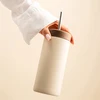 Bez Marki Homla termopuodelis su šiaudeliu Sylvara 783500, 350 ml, smėlio spalvos