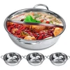 Bez Marki Hot Pot 32 cm nerūdijančio plieno dvigubo indukcinio dujų šabu