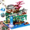 Bez Marki Japoniškų vyšnių žiedai, bonsai, architektūrinių blokelių rinkinys su šviesa