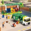 Bez Marki Kaladėlės CITY SAMOCHÓD ŚMIECIARKA ZE STACJĄ RECYKLINGU 3w1 POJAZD PREZNET 811