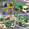 Bez Marki Kaladėlės CITY SAMOCHÓD ŚMIECIARKA ZE STACJĄ RECYKLINGU 3w1 POJAZD PREZNET 811