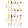 Bez Marki Kalėdiniai šaukštai Forks Xmas Set Stalo įrankių rinkiniai restorano vakarėliui Žalias Box