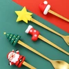 Bez Marki Kalėdiniai šaukštai Forks Xmas Set Stalo įrankių rinkiniai restorano vakarėliui Žalias Box