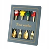 Bez Marki Kalėdiniai šaukštai Forks Xmas Set Stalo įrankių rinkiniai restorano vakarėliui Žalias Box