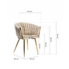 Bez Marki Kėdė Fotelis svetainei IMPERIA Velour Braided Gold Legs GLAMOUR rožinė
