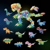 Bez Marki Klocki Dinozaury vaikams Konstrukcyjne komplektas 12 modeli crystal 3 metai