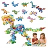 Bez Marki Klocki Dinozaury vaikams Konstrukcyjne komplektas 12 modeli crystal 3 metai