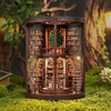 Bez Marki KNYGŲ KAMBARIO RINKINYS, MEDINĖ KNYGŲ LENTYNA, MINIATŪRINĖ 3D BIBLIOTEKA
