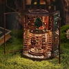 Bez Marki KNYGŲ KAMBARIO RINKINYS, MEDINĖ KNYGŲ LENTYNA, MINIATŪRINĖ 3D BIBLIOTEKA