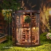 Bez Marki KNYGŲ KAMBARIO RINKINYS, MEDINĖ KNYGŲ LENTYNA, MINIATŪRINĖ 3D BIBLIOTEKA