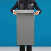 Bez Marki KOSZ NA PRANIE 50 L PILKA ZE SKŁADANĄ RAMĄ DREWNIANĄ POKRYWKA vaikams