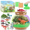 Bez Marki KŪRYBINGAS RINKINYS SU LED FONINIO APŠVIETIMO TERARIUM DINOSAURO NAKTINE LEMPA