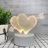 Bez Marki LAMPA LED NOCNA SERCA PODŚWIETLANE 3D LAMPKA OZDOBNA LOVE DO SYPIALNI USB