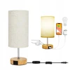 Bez Marki Lampa Nocna LED Stołowa Dotykowa USB-A USB-C E27 Drewno