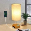 Bez Marki Lampa Nocna LED Stołowa Dotykowa USB-A USB-C E27 Drewno
