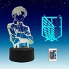 Bez Marki Lampa nocna Statuetka panelowa 3D Anime LED USB kolory Pultas 2x Panel
