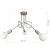 Lubinis šviestuvas Bez Marki LAMPA SUFITOWA ŻYRANDOL EDISON 3 LED Pilka WISZĄCA