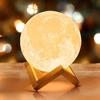 Bez Marki Lampka Księżyc 3D Mydethun 12 cm LED USB – Lampka Nocna su Regulacją