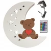 Bez Marki LAMPKA KSIĘŻYC MIŚ kolory do wyboru nocna LED SIECIOWE Pultas KOLORY Prezent