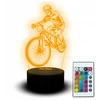 Bez Marki Lampka Led 3D Dla Kolarza Na Biurko Statuetka Rowerzysty Rower Szosówka Usb