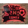 Bez Marki Lampka LED IMIĘ XL 67cmx47cm Herb FC Barcelona Obraz 3D Futbolo kamuolys FCB
