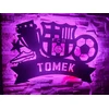 Bez Marki Lampka LED IMIĘ XL 67cmx47cm Herb FC Barcelona Obraz 3D Futbolo kamuolys FCB