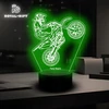 Bez Marki Lampka LED Statuetka Nocna Motocross Cross Pilot Enduro Motor Motocykl USB
