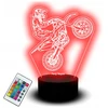 Bez Marki Lampka LED Statuetka Nocna Motocross Cross Pilot Enduro Motor Motocykl USB