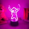 Bez Marki Lampka nocna 3D led LILO I STICH usb 7 Kolorów
