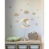 Bez Marki Lampka nocna drewniana LED vaikams księżyc chmurka