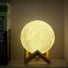 Bez Marki Lampka nocna KSIĘŻYC 3D moon light KULA na szafkę ze stojakiem podstawka US