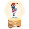 Bez Marki Lampka Nocna LED 3D Pokemon + Imię, Prezent Podstawa Drewniana PREMIUM USB