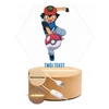 Bez Marki Lampka Nocna LED 3D Pokemon + Imię, Prezent Podstawa Drewniana PREMIUM USB