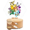 Bez Marki Lampka Nocna LED 3D Pokemon + Imię, Prezent Podstawa Drewniana PREMIUM USB