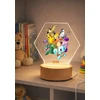 Bez Marki Lampka Nocna LED 3D Pokemon + Imię, Prezent Podstawa Drewniana PREMIUM USB