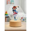 Bez Marki Lampka Nocna LED 3D Pokemon + Imię, Prezent Podstawa Drewniana PREMIUM USB
