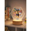 Bez Marki Lampka Nocna LED 3D Psi Patrol +Imię Prezent Podstawa Drewniana PREMIUM USB